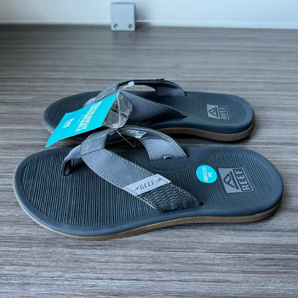 Reef Santa Ana Thongs Sandals Flip Flops Size 8 $65 in Gray - Picture 3 of 5